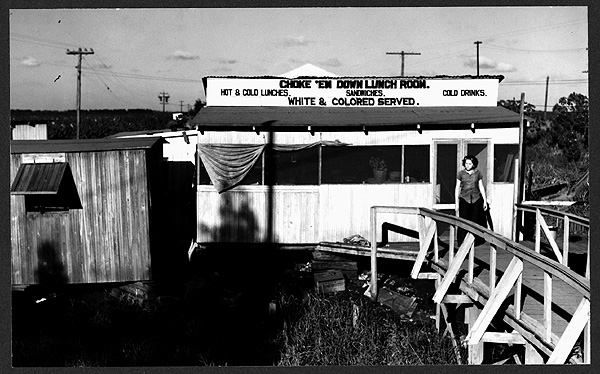 A lunch room for "White & Colored," Belle Glade, Florida, 1939.