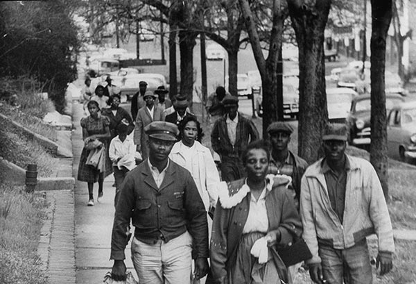 Walking to work, 1956.