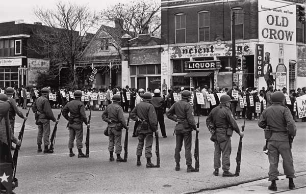 Sanitation workers from Memphis march.