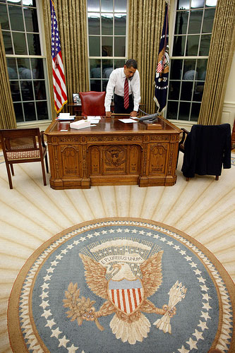 President Barack Obama in the Oval Office 1/30/09.